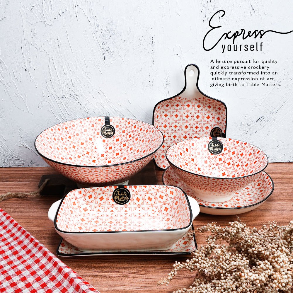 CrisscrossRed-Tableware-ProductListing-20-07c48f45-acad-4538-a314-8c4e364e9423 Crisscross Red - Flower Shaped Saucer