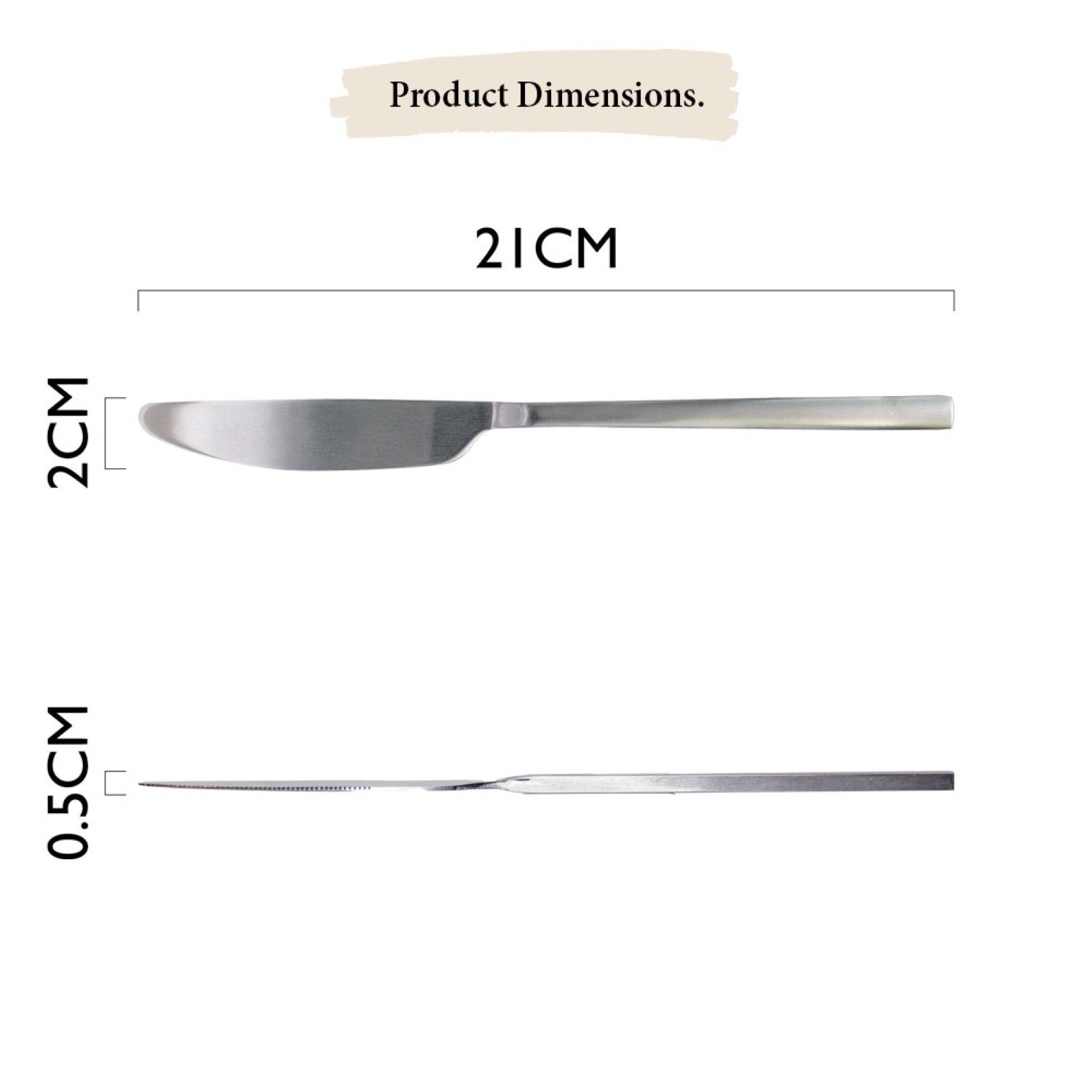 KN-6123-ProductDimension Stainless Steel Cutlery Collection