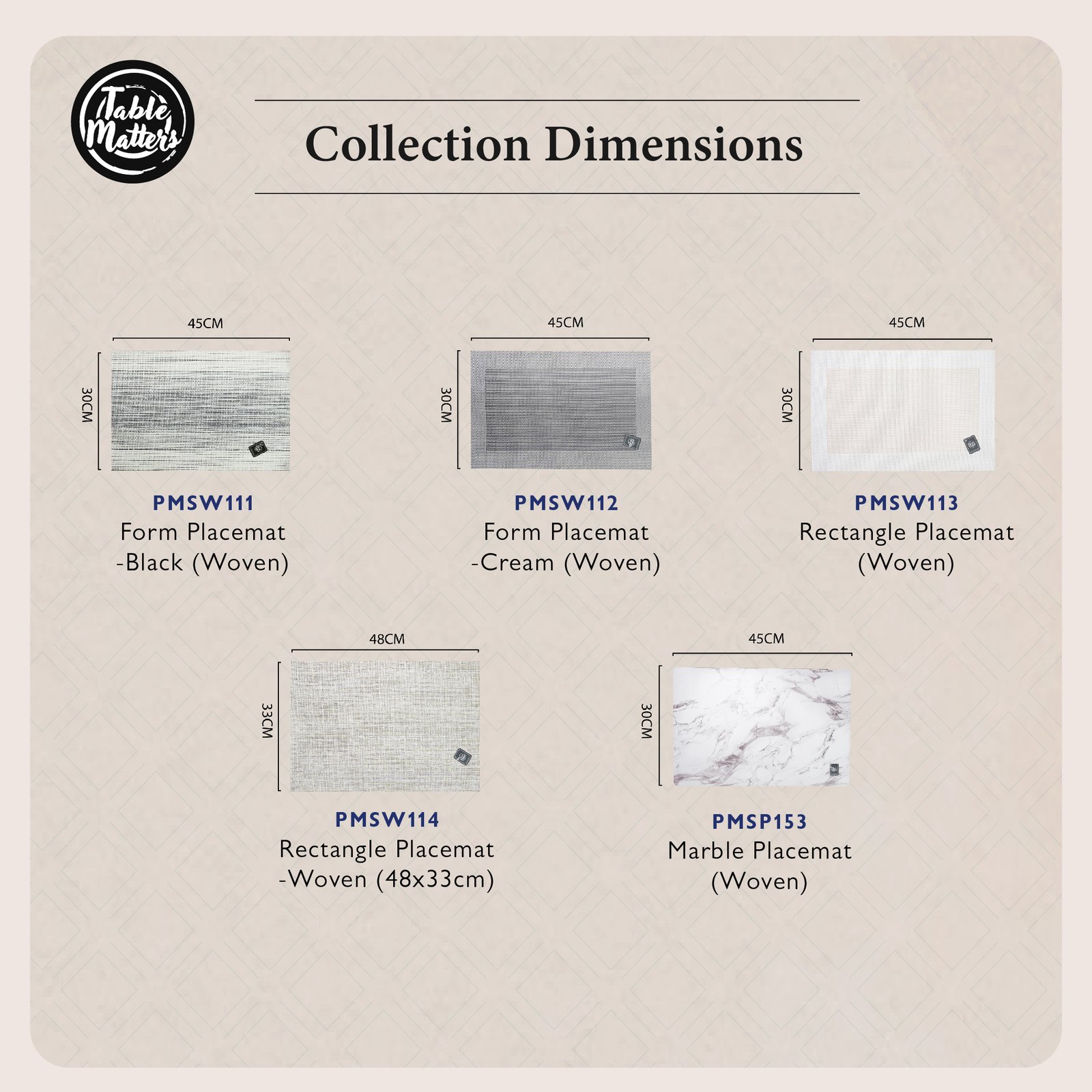 Placemat-ProductListing-20 PVC Leather Placemat Collection